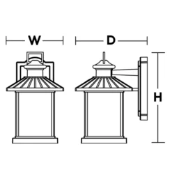 AFX Lighting Lennon 14 Inch Tall Outdoor Wall Light -LumeLux Shop AFX Lighting LNNW0914MBBK Diagram