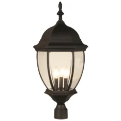 Bent Glass 26 Inch Tall 3 Light Outdoor Post Lamp By Craftmade -LumeLux Shop Craftmade Z585 TB 100