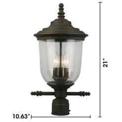 Pinedale 21 Inch Tall 3 Light Outdoor Post Lamp By Eglo Lighting -LumeLux Shop Eglo Lighting 202878A DI