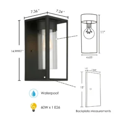 Eglo Lighting Eglo Walker Hill 15 Inch Tall Outdoor Hanging Lantern -LumeLux Shop Eglo Lighting 203033A Diagram