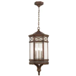 Holland Park 34 Inch Tall 3 Light Outdoor Hanging Lantern By Fine Art Lamps