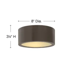 Hinkley Lighting Luna 8 Inch LED Outdoor Flush Mount -LumeLux Shop Hinkley Lighting 1665BZ alt1