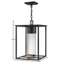 Hinkley Lighting Coen 17 Inch Tall LED Outdoor Hanging Lantern -LumeLux Shop Hinkley Lighting 17022BK LL alt9