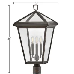 Alford Place 26 Inch Tall 3 Light LED Outdoor Post Lamp By Hinkley Lighting -LumeLux Shop Hinkley Lighting 2563OZ LL alt8