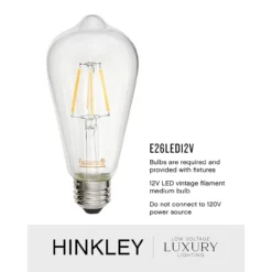 Shelter 27 Inch Tall 12V LED By Hinkley Lighting -LumeLux Shop Hinkley Lighting LVLUXLTG infographics E26LED12V 1