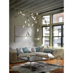 Hubbardton Forge Quill 33 Inch LED Large Pendant -LumeLux Shop Hubbardton Forge 135003 08 LS