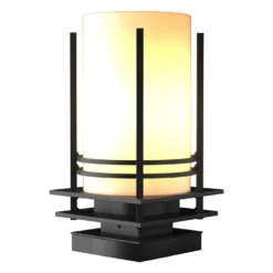 Hubbardton Forge Banded 12 Inch Tall Outdoor Pier Lamp -LumeLux Shop Hubbardton Forge 335796 1012