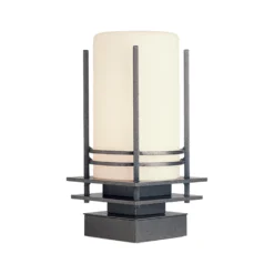 Hubbardton Forge Banded 12 Inch Tall Outdoor Pier Lamp -LumeLux Shop Hubbardton Forge 335796 1015