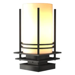 Hubbardton Forge Banded 12 Inch Tall Outdoor Pier Lamp -LumeLux Shop Hubbardton Forge 335796 1015 02