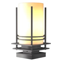 Hubbardton Forge Banded 12 Inch Tall Outdoor Pier Lamp -LumeLux Shop Hubbardton Forge 335796 1027