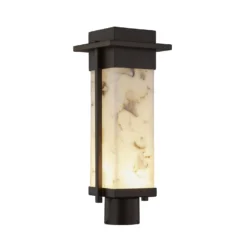 Justice Design Group Alabaster Rocks! 18 Inch Tall LED Outdoor Post Lamp