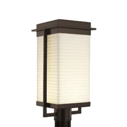 Porcelina - Pacific 18 Inch Tall 1 Light LED Outdoor Post Lamp By Justice Design Group