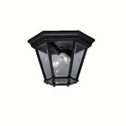 Madison 10 Inch 2 Light Outdoor Flush Mount By Kichler Lighting -LumeLux Shop Kichler 9850BK