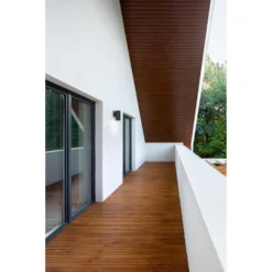 Nordic 7 Inch Tall LED Outdoor Wall Light By Kuzco Lighting -LumeLux Shop Kuzco Lighting NORDIC EW3107 BK LIFESTYLE