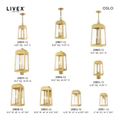 Oslo 14 Inch Tall 1 Light Outdoor Hanging Lantern By Livex Lighting -LumeLux Shop Livex Lighting 20854 12 31