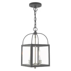 Milford 15 Inch Tall 2 Light Outdoor Hanging Lantern By Livex Lighting