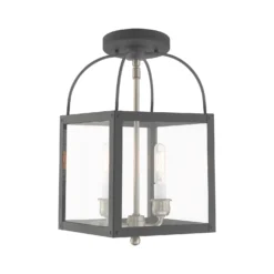 Milford 15 Inch Tall 2 Light Outdoor Hanging Lantern By Livex Lighting -LumeLux Shop Livex Lighting 4041 76 06