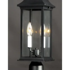 Vicksburg 19 Inch Tall 2 Light Outdoor Post Lamp By Maxim Lighting -LumeLux Shop Maxim Lighting 30020CLBK 2