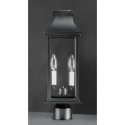 Vicksburg 19 Inch Tall 2 Light Outdoor Post Lamp By Maxim Lighting -LumeLux Shop Maxim Lighting 30020CLBK 3