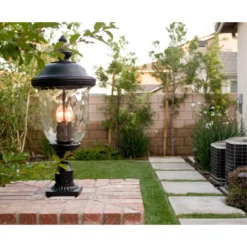 Carriage House 26 Inch Tall 3 Light Outdoor Post Lamp By Maxim Lighting -LumeLux Shop Maxim Lighting 3420WGOB 1