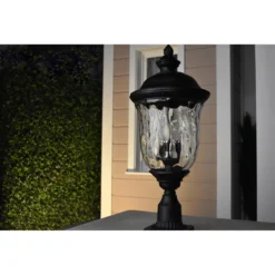 Carriage House 26 Inch Tall 3 Light Outdoor Post Lamp By Maxim Lighting -LumeLux Shop Maxim Lighting 3420WGOB 11
