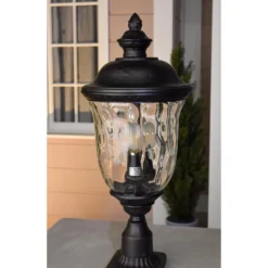 Carriage House 26 Inch Tall 3 Light Outdoor Post Lamp By Maxim Lighting -LumeLux Shop Maxim Lighting 3420WGOB 12