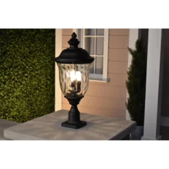 Carriage House 26 Inch Tall 3 Light Outdoor Post Lamp By Maxim Lighting -LumeLux Shop Maxim Lighting 3420WGOB 13