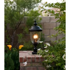 Carriage House 26 Inch Tall 3 Light Outdoor Post Lamp By Maxim Lighting -LumeLux Shop Maxim Lighting 3420WGOB 6