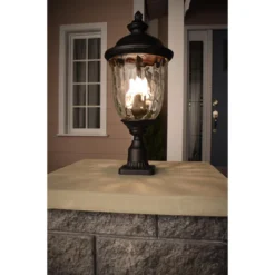 Carriage House 26 Inch Tall 3 Light Outdoor Post Lamp By Maxim Lighting -LumeLux Shop Maxim Lighting 3420WGOB 7
