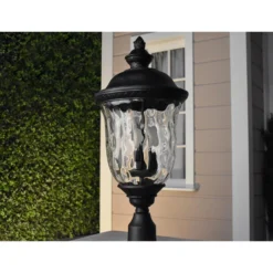 Carriage House 26 Inch Tall 3 Light Outdoor Post Lamp By Maxim Lighting -LumeLux Shop Maxim Lighting 3420WGOB 9