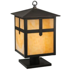 Seneca Cross Mission 20 Inch Tall 1 Light Outdoor Post Lamp By Meyda Lighting