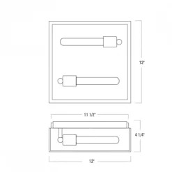 Capture 12 Inch 2 Light Outdoor Flush Mount By Norwell -LumeLux Shop Norwell 1184 MB CL linedrawing 1