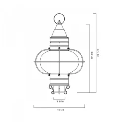 Norwell Classic 22 Inch Tall Outdoor Post Lamp -LumeLux Shop Norwell 1510 GM CL linedrawing 1