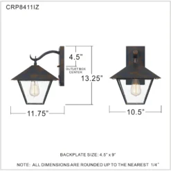 Quoizel Corporal 13 Inch Tall Outdoor Wall Light -LumeLux Shop Quoizel CRP8411IZ DIM
