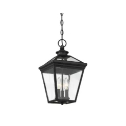 Ellijay 15 Inch Tall 3 Light Outdoor Hanging Lantern By Savoy House -LumeLux Shop Savoy House 5 146 BK C