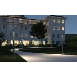 Visual Comfort Modern Collection Turbo 149 Inch Outdoor Post -LumeLux Shop Visual Comfort Modern Collection TechOutdoor TurboColumn LeevWall Charcoal University