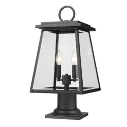 Broughton 21 Inch Tall 2 Light Round Post Outdoor Pier Lamp By Z-Lite