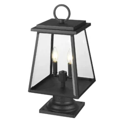 Broughton 21 Inch Tall 2 Light Round Post Outdoor Pier Lamp By Z-Lite -LumeLux Shop Z Lite 521PHMR 533PM BK AT 4