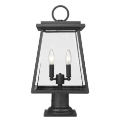 Broughton 21 Inch Tall 2 Light Round Post Outdoor Pier Lamp By Z-Lite -LumeLux Shop Z Lite 521PHMR 533PM BK AT 5