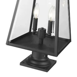 Broughton 21 Inch Tall 2 Light Round Post Outdoor Pier Lamp By Z-Lite -LumeLux Shop Z Lite 521PHMR 533PM BK AT 6