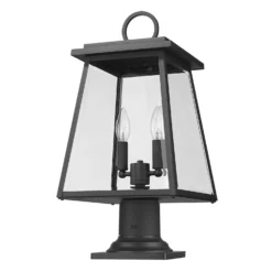 Broughton 21 Inch Tall 2 Light Round Post Outdoor Pier Lamp By Z-Lite -LumeLux Shop Z Lite 521PHMR 533PM BK NL 7