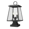 Broughton 21 Inch Tall 2 Light Square Base Outdoor Pier Lamp By Z-Lite