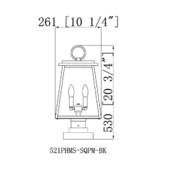 Broughton 21 Inch Tall 2 Light Square Base Outdoor Pier Lamp By Z-Lite -LumeLux Shop Z Lite 521PHMS SQPM BK LD 8