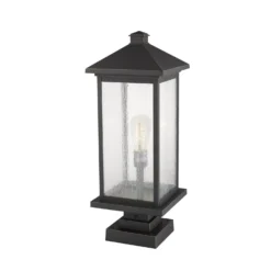 Z-Lite Portland 25 Inch Tall Outdoor Pier Lamp -LumeLux Shop Z Lite 531PHBXLS SQPM ORB AT 4