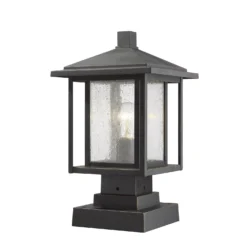 Z-Lite Aspen 16 Inch Tall Outdoor Pier Lamp -LumeLux Shop Z Lite 554PHMS SQPM ORB AT 5