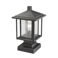 Z-Lite Aspen 16 Inch Tall Outdoor Pier Lamp -LumeLux Shop Z Lite 554PHMS SQPM ORB AT 6