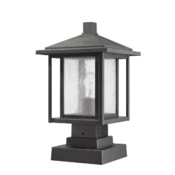 Z-Lite Aspen 16 Inch Tall Outdoor Pier Lamp -LumeLux Shop Z Lite 554PHMS SQPM ORB NL 7