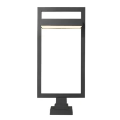Z-Lite Luttrel 31 Inch Tall LED Outdoor Pier Lamp -LumeLux Shop Z Lite 566PHXLS SQPM BK LED AT 4