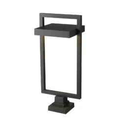 Z-Lite Luttrel 31 Inch Tall LED Outdoor Pier Lamp -LumeLux Shop Z Lite 566PHXLS SQPM BK LED AT 5