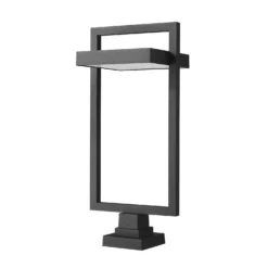 Z-Lite Luttrel 31 Inch Tall LED Outdoor Pier Lamp -LumeLux Shop Z Lite 566PHXLS SQPM BK LED NL 7